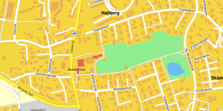 Udklip af kort over Skåde Skole